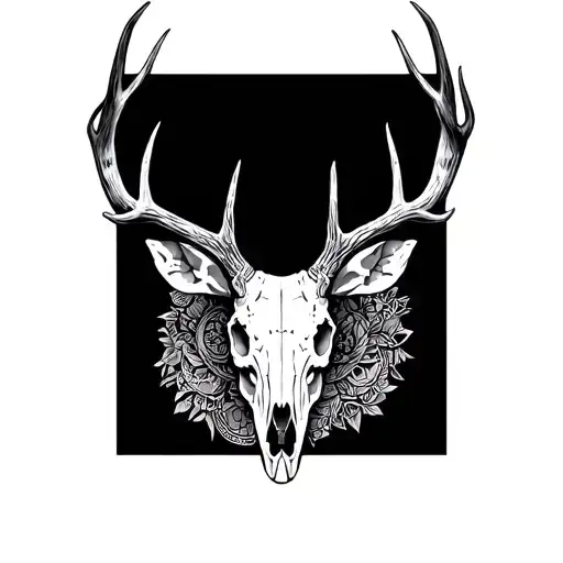 deer skull mandala design incorporating elements tattoo design idea