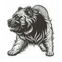 chow chow silhouette tattoo design idea
