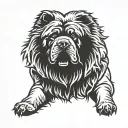 chow chow silhouette tattoo design idea