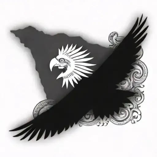 Colombia Indian with Air Force logo combined tattoo design idea