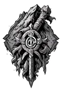 Dwarven Runes protects the mountain tattoo design idea