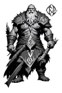 Dwarven Runes protects the mountain tattoo design idea