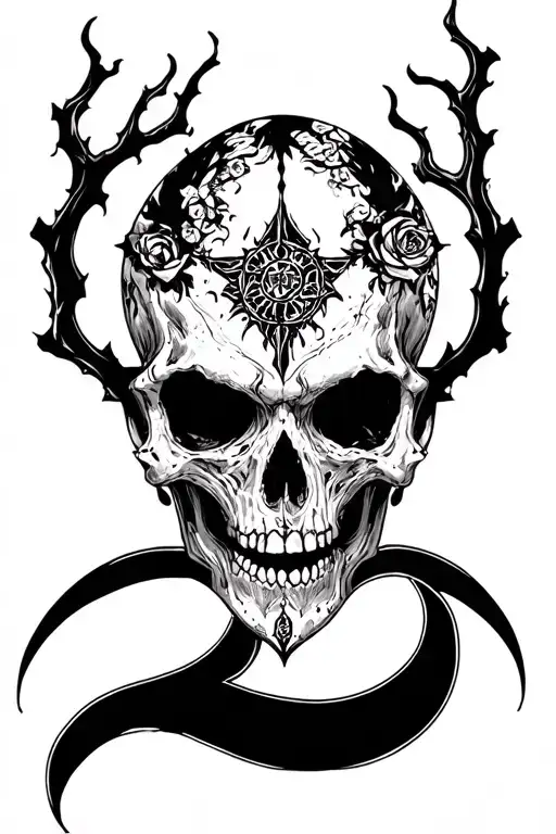 the sin of Greed in gothic style tattoo design idea
