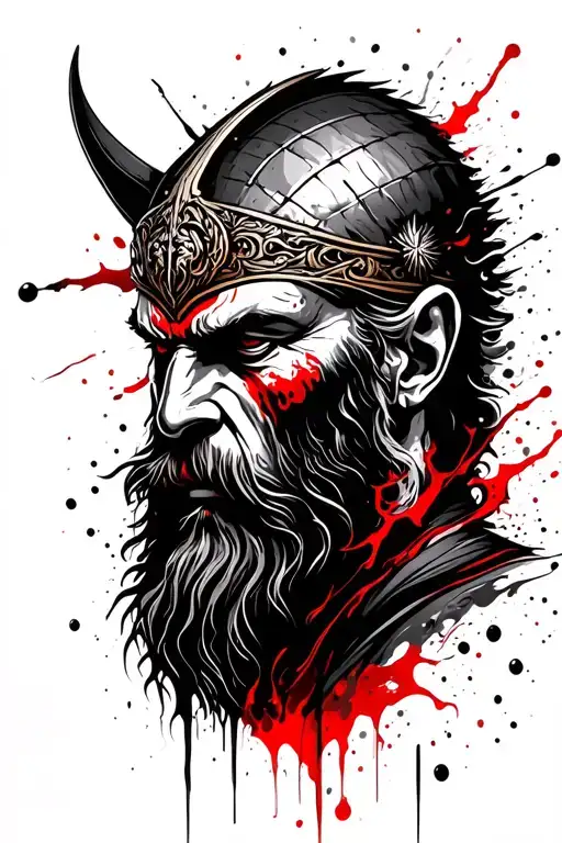 God Odin's face. tattoo design idea