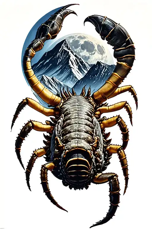 Mountain,moon r gigger facehugger tattoo design idea