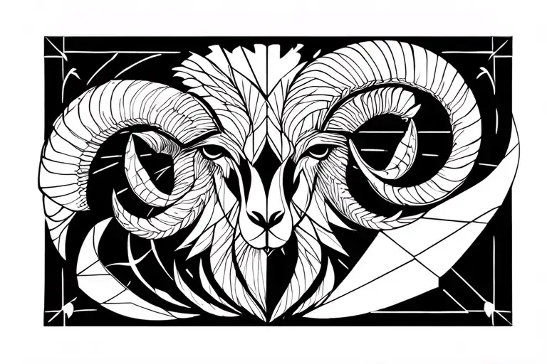 Aries and Gemini zodiac sign intertwined tattoo design idea