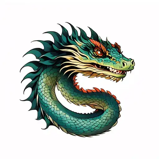 Chinese Water Dragon tattoo design idea