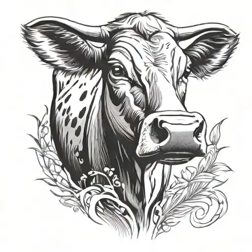 Breeding Cow tattoo design idea