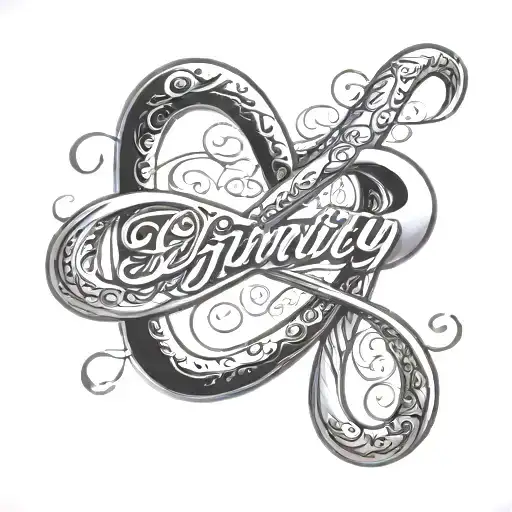 infinity symbol blended family love forever and always danielle blake cursive tattoo design idea