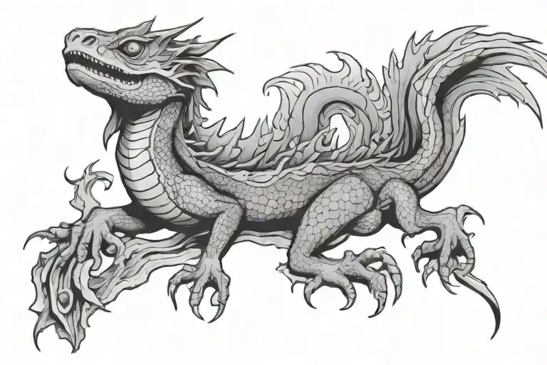 single headed basilisk tattoo black and white aura for decal tattoo design idea