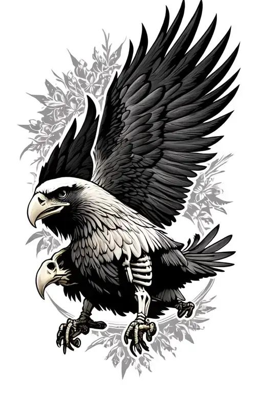 Usmc traditional skeleton eagle tattoo design idea