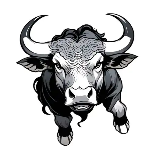 Japanese Bull tattoo design idea