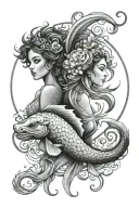 Pisces, Gemini, Leo, cancer zodiac sign tattoo design idea