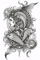 Pisces, Gemini, Leo, cancer zodiac sign tattoo design idea