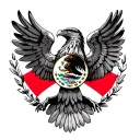 spread eagle with Mexican flag tattoo design idea