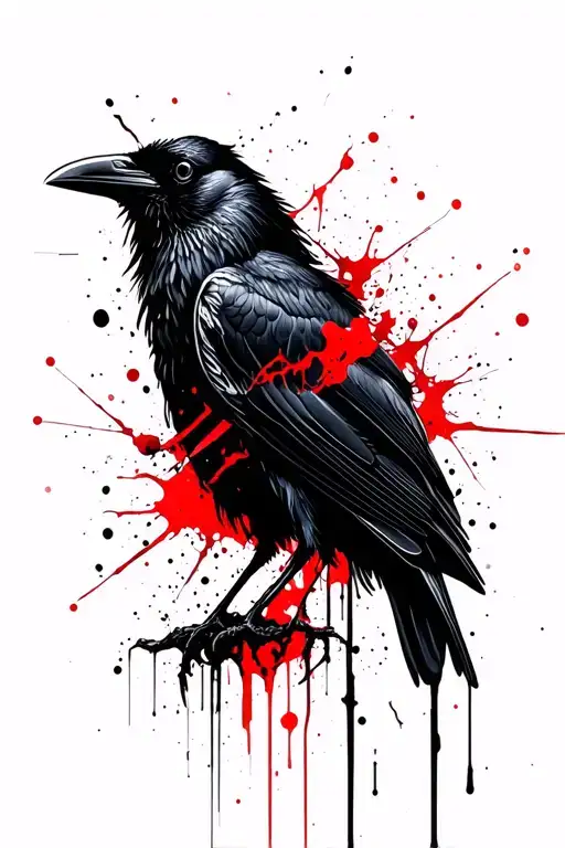 Edgar Allen Poe with raven tattoo design idea
