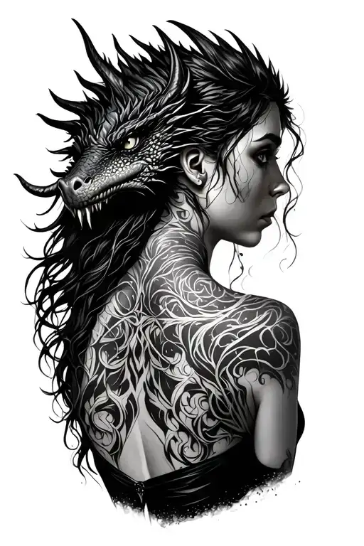 the arrow tv show shadows dragon tatoo on her back tattoo design idea