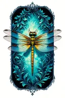 dragonfly surrealism tattoo design idea