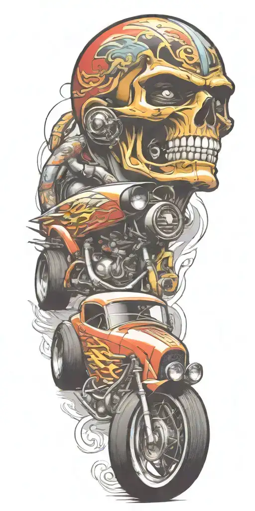 dragster funny car tattoo design idea