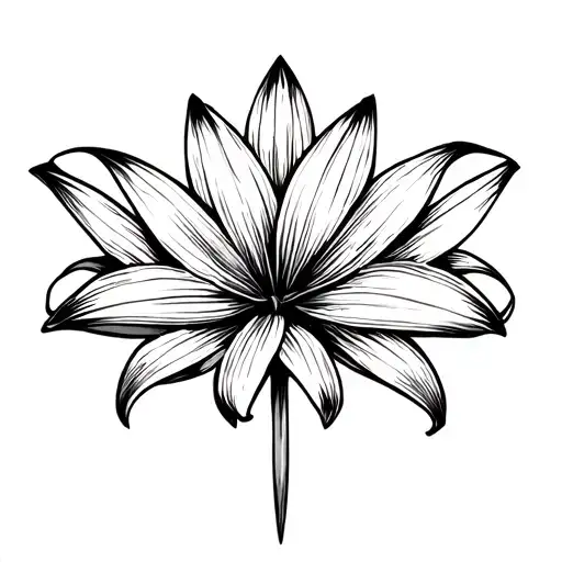 asiatic lily flower symmetrical tattoo design idea
