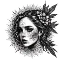 Draw me a tattoo design that incorporates elements of negative space using a cross hatching technique as shading. Use im tattoo design idea