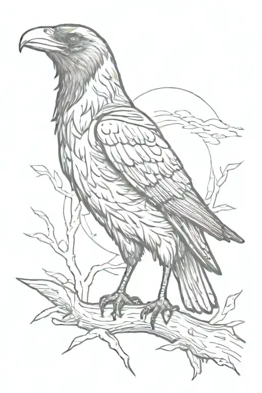angry raven sketch style tattoo tattoo design idea