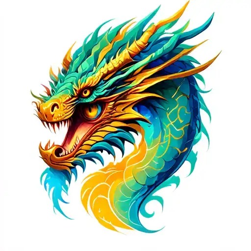 Dragon & Eye of Horus tattoo design idea