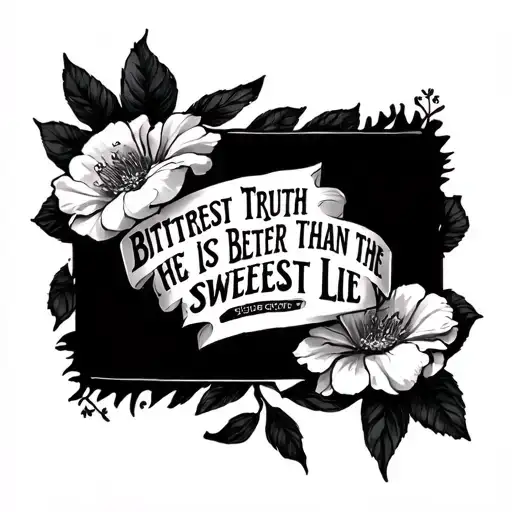 The bitterest truth is better than the sweetest lie tattoo design idea
