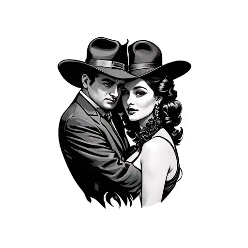 bonnie and clyde tattoo design idea