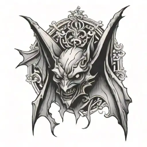 gothic bat tattoo design idea