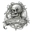getting out of your comfort zone and taking risks tattoo design idea