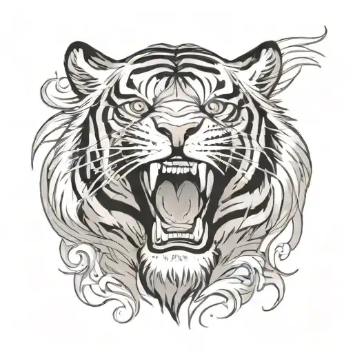 tiger Asian style tattoo design idea
