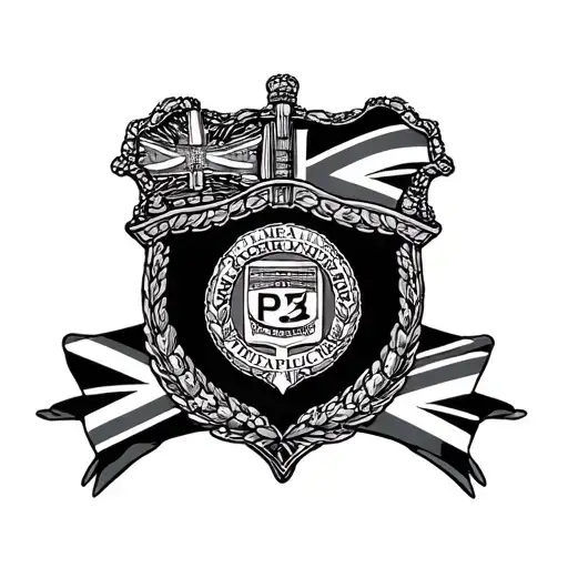 Thames Valley police badge, uk flag, Australia flag, 8361 tattoo design idea