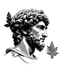 "Max aura,laurel,front head" Julius Caesar tattoo design idea