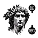 "Max aura,laurel,front head" Julius Caesar tattoo design idea