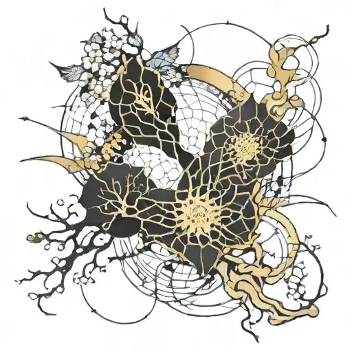 kintsugi art tattoo design idea