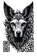 pions and qr code tattoo design idea