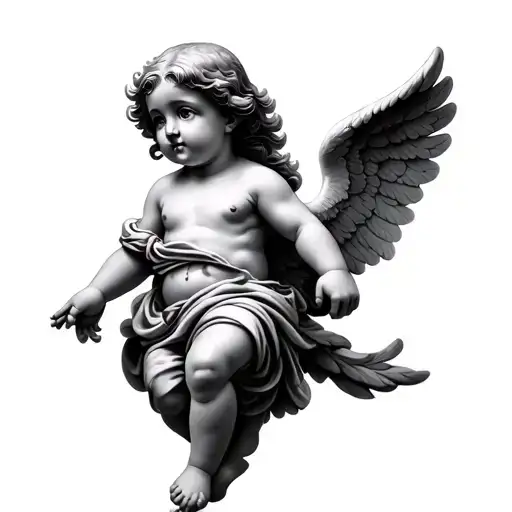 cherub angel tattoo design idea