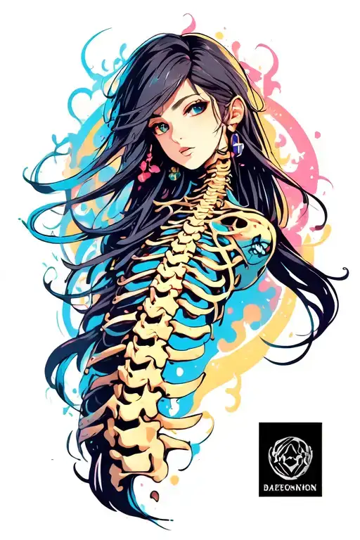 Spinal tattoo showcasing tattoo design idea