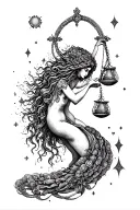 Aquarius and Libra tattoo design idea