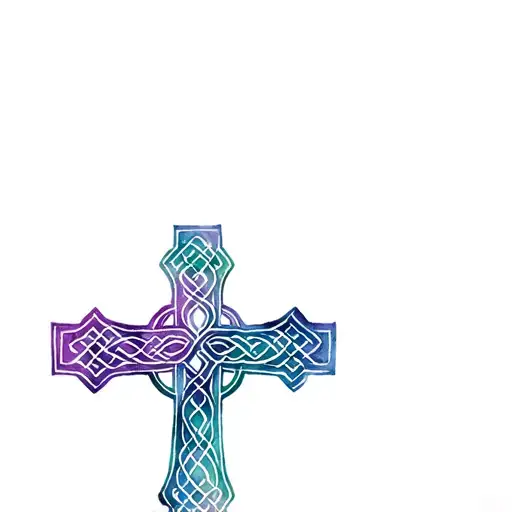 rheinfall Switzerland Celtic cross tattoo design idea