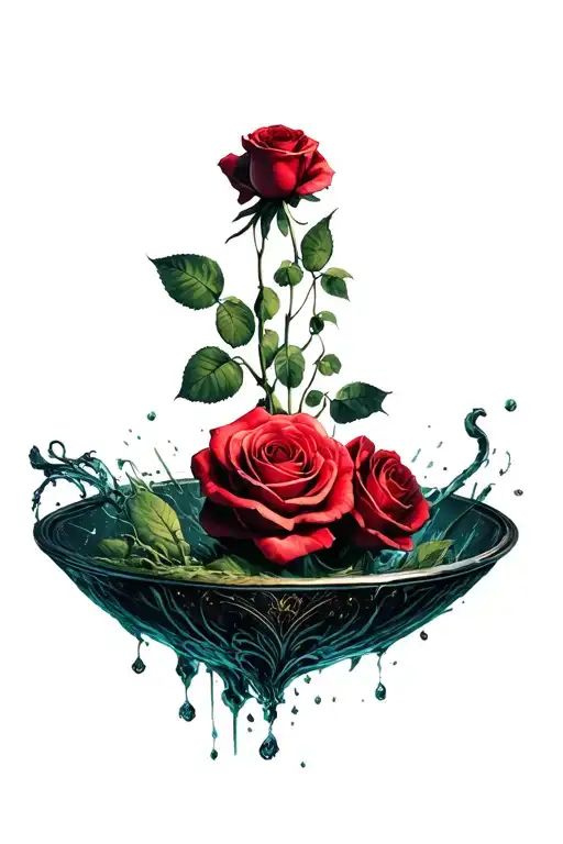 avenged sevenfold deathbath and roses growing tattoo design idea