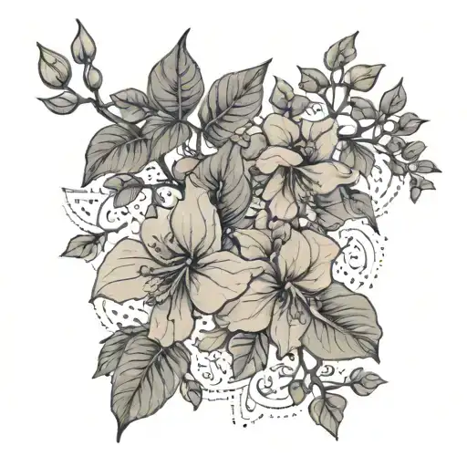 bougainvillea blooming vine tattoo design idea