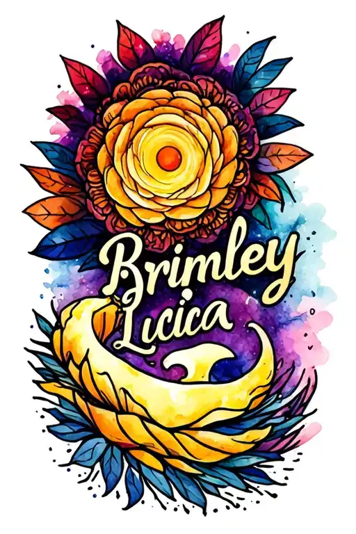 "Brinley Lucia" hurricane, sunshine tattoo design idea