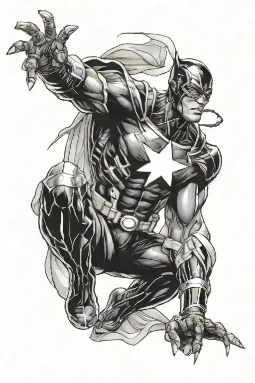 black super heros tattoo design idea