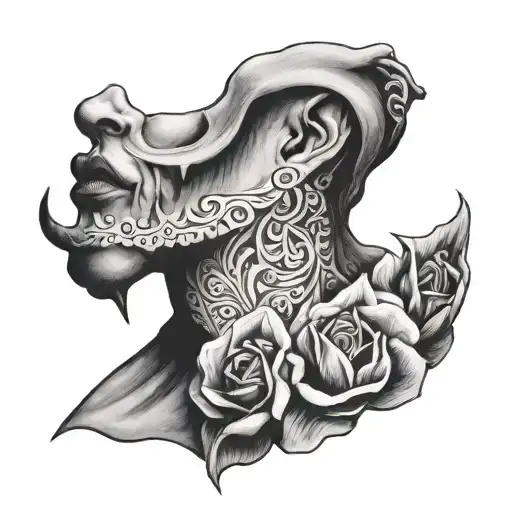 Throat tattoo design idea