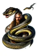 ragnar lothbrok in a snake pit full of adders tattoo design idea