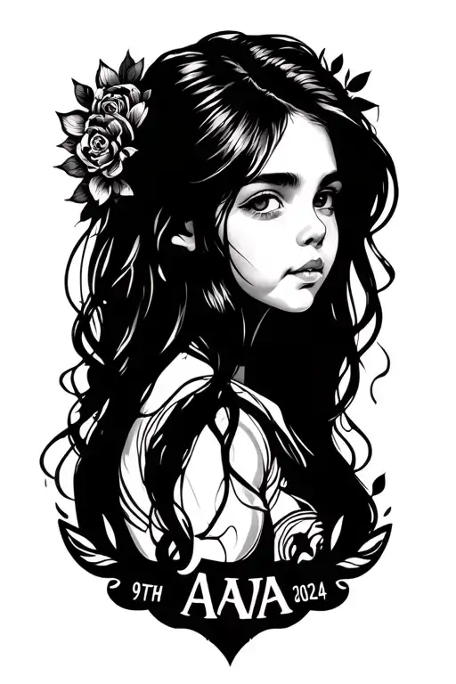 Can you design me a small 5x5 tattoo featuring my daughters name ‘Ava’ she was born on 9th December 2024 and I would lov tattoo design idea