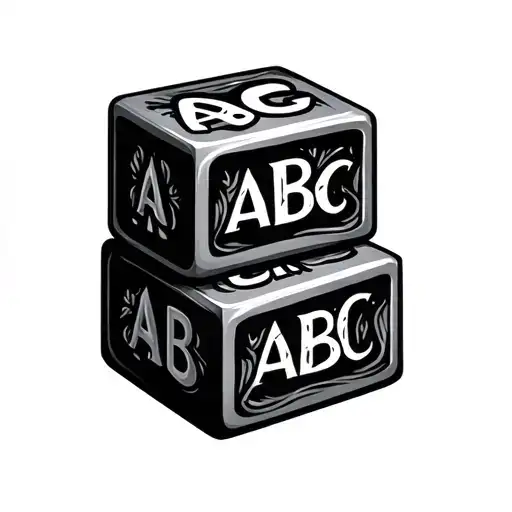 Abc Blocks tattoo design idea