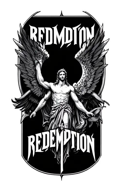 "Redemption " St Michael tattoo design idea